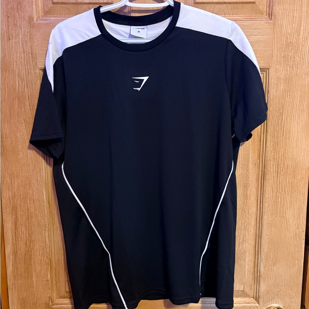 Gymshark Black and White Short Sleeve Performance Tee - Picture 2 of 2